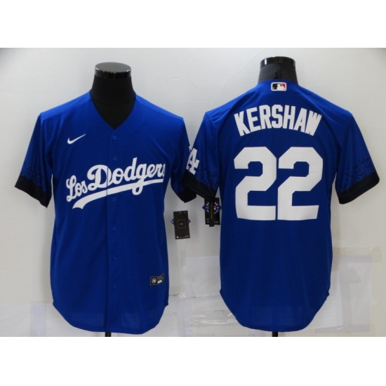 Men's Nike Los Angeles Dodgers #22 Clayton Kershaw Blue Cool Base Player Jersey Men's Nike Los Angeles Dodgers #22 Clayton Kershaw Blue Cool Base Player Jersey