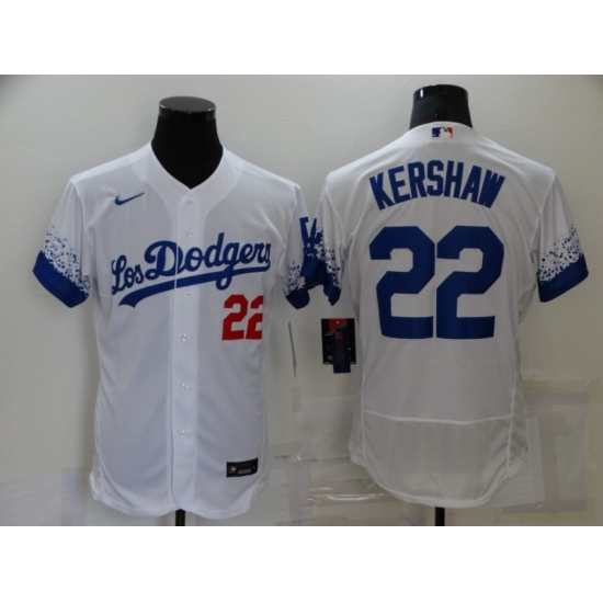 Men's Nike Los Angeles Dodgers #22 Clayton Kershaw White Elite City Player Jersey Men's Nike Los Angeles Dodgers #22 Clayton Kershaw White Elite City Player Jersey