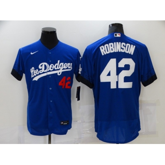 Men's Nike Los Angeles Dodgers #42 Jackie Robinson Blue Elite City Player Jersey Men's Nike Los Angeles Dodgers #42 Jackie Robinson Blue Elite City Player Jersey