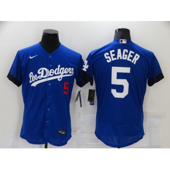 Men's Nike Los Angeles Dodgers #5 Corey Seager Blue Elite City Player Jersey Men's Nike Los Angeles Dodgers #5 Corey Seager Blue Elite City Player Jersey