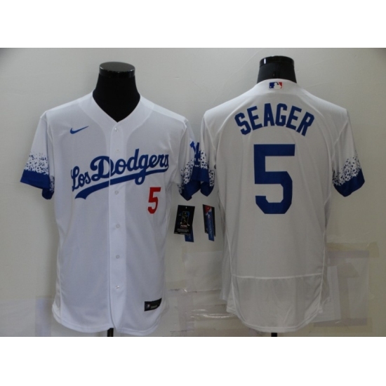 Men's Nike Los Angeles Dodgers #5 Corey Seager White Elite City Player Jersey Men's Nike Los Angeles Dodgers #5 Corey Seager White Elite City Player Jersey