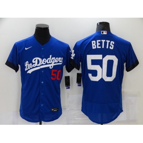 Men's Nike Los Angeles Dodgers #50 Mookie Betts Blue Elite City Player Jersey Men's Nike Los Angeles Dodgers #50 Mookie Betts Blue Elite City Player Jersey