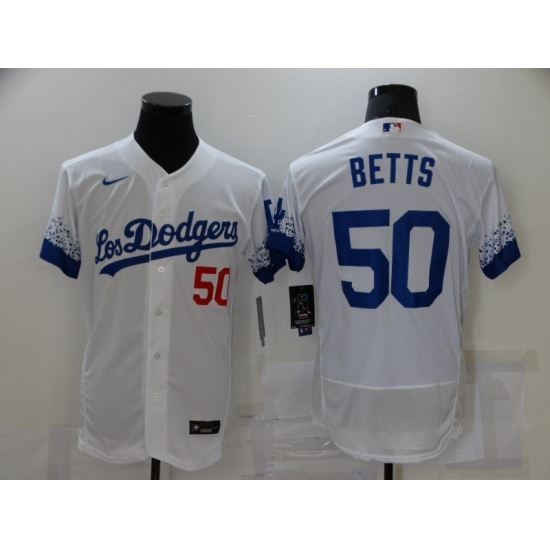 Men's Nike Los Angeles Dodgers #50 Mookie Betts White Elite City Player Jersey Men's Nike Los Angeles Dodgers #50 Mookie Betts White Elite City Player Jersey