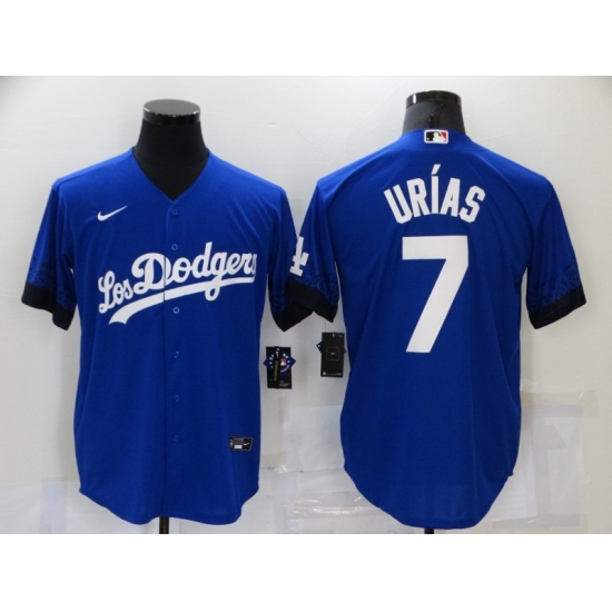 Men's Nike Los Angeles Dodgers #7 Julio Urias Blue Cool Base Player Jersey Men's Nike Los Angeles Dodgers #7 Julio Urias Blue Cool Base Player Jersey