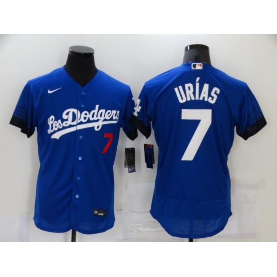Men's Nike Los Angeles Dodgers #7 Julio Urias Blue Elite City Player Jersey Men's Nike Los Angeles Dodgers #7 Julio Urias Blue Elite City Player Jersey