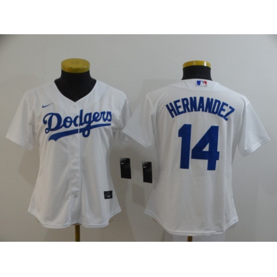 Women Dodgers 14 Enrique Hernandez White Women 2020 Nike Cool Base Jersey Women Dodgers 14 Enrique Hernandez White Women 2020 Nike Cool Base Jersey