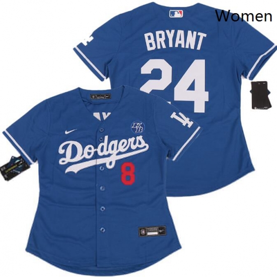 Women Dodgers Front 8 Back 24 Kobe Bryant Blue Cool Base Stitched MLB Jersey Women Dodgers Front 8 Back 24 Kobe Bryant Blue Cool Base Stitched MLB Jersey