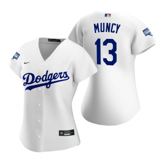 Women Los Angeles Dodgers 13 Max Muncy White 2020 World Series Champions Replica Jersey Women Los Angeles Dodgers 13 Max Muncy White 2020 World Series Champions Replica Jersey