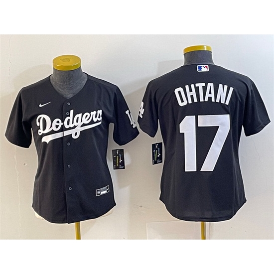Women Los Angeles Dodgers 17 Shohei Ohtani Black Stitched Jersey 28Run Small 29 Women Los Angeles Dodgers 17 Shohei Ohtani Black Stitched Jersey 28Run Small 29