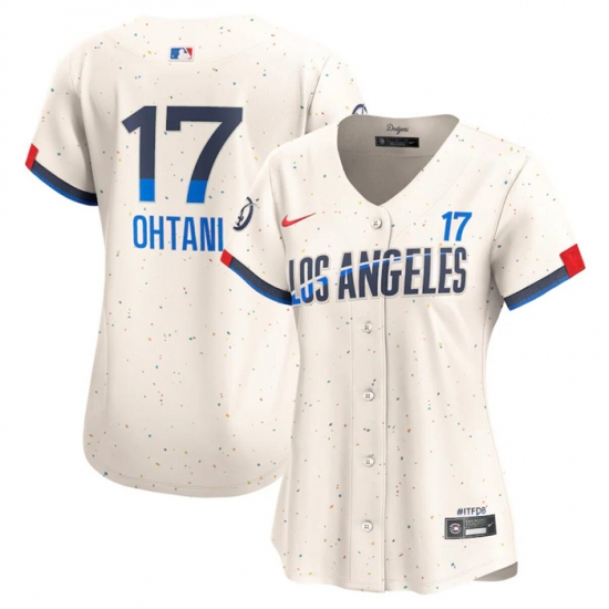 Women Los Angeles Dodgers 17 Shohei Ohtani Cream 2024 City Connect Limited Stitched Jersey Women Los Angeles Dodgers 17 Shohei Ohtani Cream 2024 City Connect Limited Stitched Jersey