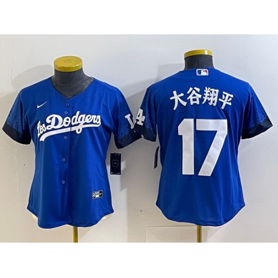 Women Los Angeles Dodgers 17 Shohei Ohtani Royal City Connect Stitched Jersey Women Los Angeles Dodgers 17 Shohei Ohtani Royal City Connect Stitched Jersey