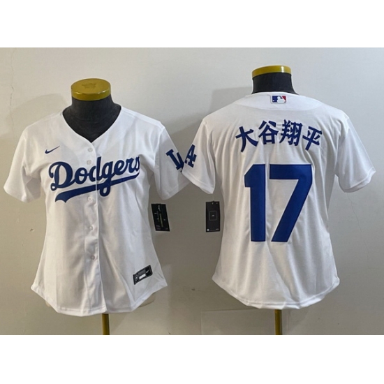 Women Los Angeles Dodgers 17 Shohei Ohtani White Stitched Jersey Women Los Angeles Dodgers 17 Shohei Ohtani White Stitched Jersey