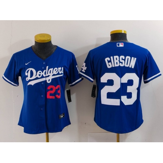 Women Los Angeles Dodgers 23 Kirk Gibson Blue Stitched Jersey 1 Women Los Angeles Dodgers 23 Kirk Gibson Blue Stitched Jersey 1