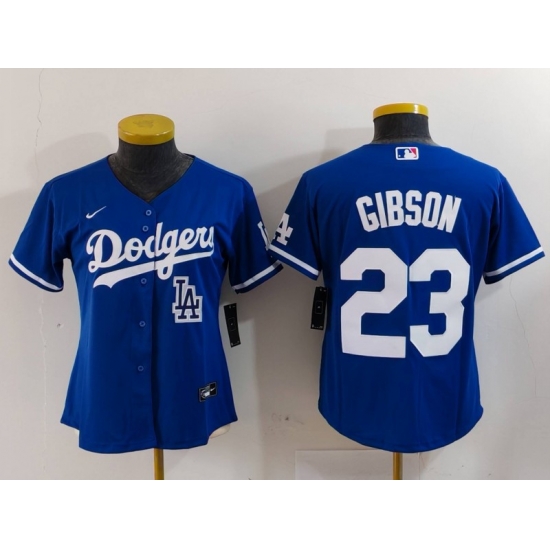 Women Los Angeles Dodgers 23 Kirk Gibson Blue Stitched Jersey 2 Women Los Angeles Dodgers 23 Kirk Gibson Blue Stitched Jersey 2
