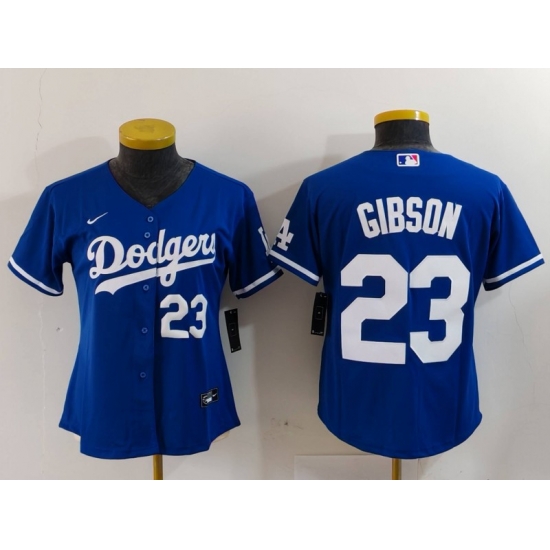 Women Los Angeles Dodgers 23 Kirk Gibson Blue Stitched Jersey 3 Women Los Angeles Dodgers 23 Kirk Gibson Blue Stitched Jersey 3