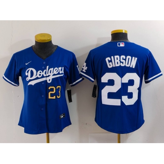 Women Los Angeles Dodgers 23 Kirk Gibson Blue Stitched Jersey 5 Women Los Angeles Dodgers 23 Kirk Gibson Blue Stitched Jersey 5
