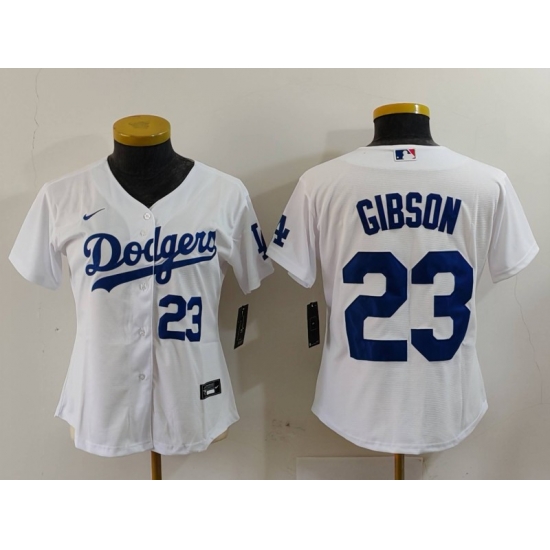 Women Los Angeles Dodgers 23 Kirk Gibson White Stitched Jersey 3 Women Los Angeles Dodgers 23 Kirk Gibson White Stitched Jersey 3