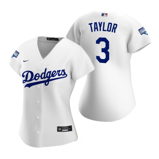Women Los Angeles Dodgers 3 Chris Taylor White 2020 World Series Champions Replica Jersey Women Los Angeles Dodgers 3 Chris Taylor White 2020 World Series Champions Replica Jersey