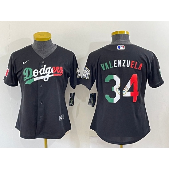 Women Los Angeles Dodgers 34 Toro Valenzuela Black Cool Base Stitched Jersey Women Los Angeles Dodgers 34 Toro Valenzuela Black Cool Base Stitched Jersey