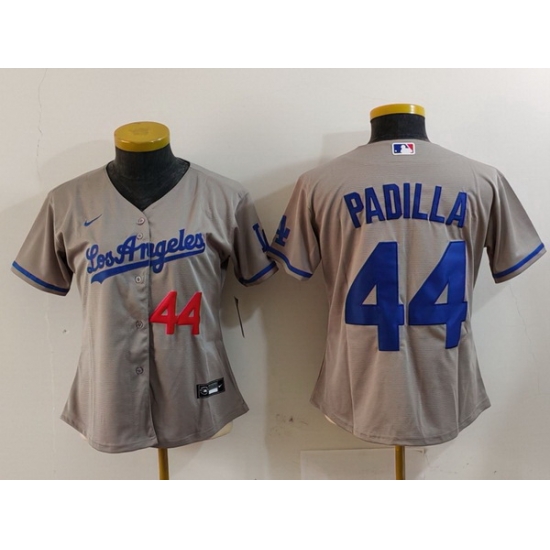 Women Los Angeles Dodgers 44 Vicente Padilla Grey Stitched Jersey 11 Women Los Angeles Dodgers 44 Vicente Padilla Grey Stitched Jersey 11