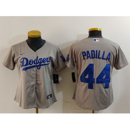 Women Los Angeles Dodgers 44 Vicente Padilla Grey Stitched Jersey Women Los Angeles Dodgers 44 Vicente Padilla Grey Stitched Jersey