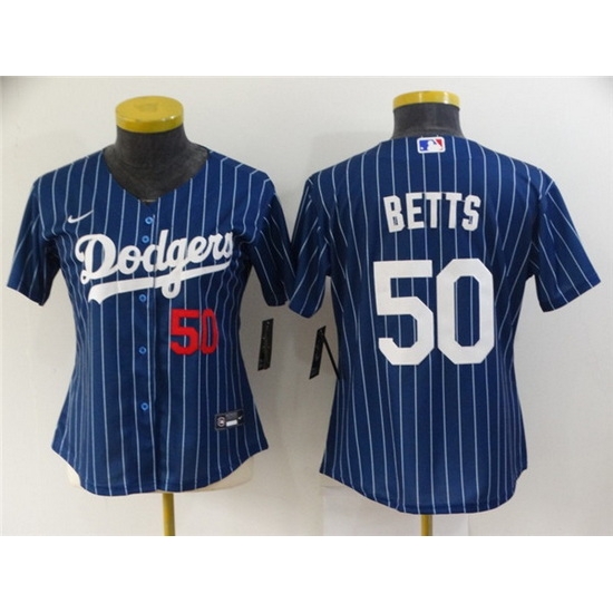 Women Los Angeles Dodgers 50 Mookie Betts Blue Stitched Baseball Jersey Women Los Angeles Dodgers 50 Mookie Betts Blue Stitched Baseball Jersey