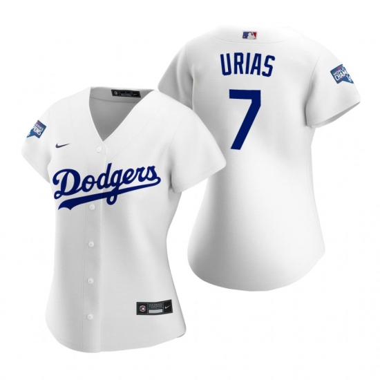 Women Los Angeles Dodgers 7 Julio Urias White 2020 World Series Champions Replica Jersey Women Los Angeles Dodgers 7 Julio Urias White 2020 World Series Champions Replica Jersey