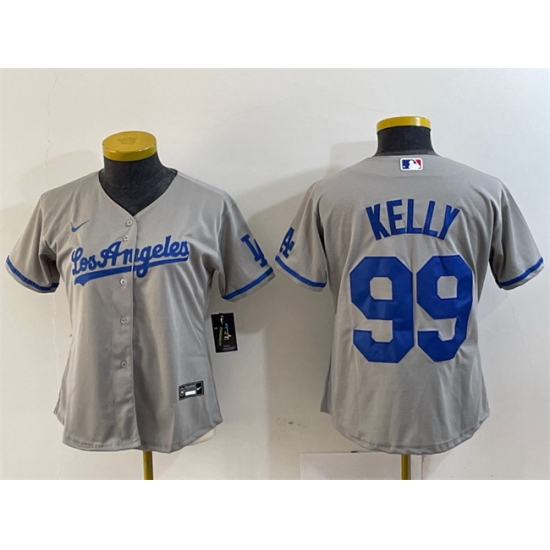Women Los Angeles Dodgers 99 Joe Kelly Grey Stitched Jersey Women Los Angeles Dodgers 99 Joe Kelly Grey Stitched Jersey
