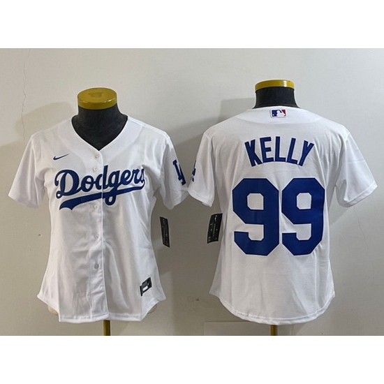 Women Los Angeles Dodgers 99 Joe Kelly White Stitched Jersey Women Los Angeles Dodgers 99 Joe Kelly White Stitched Jersey