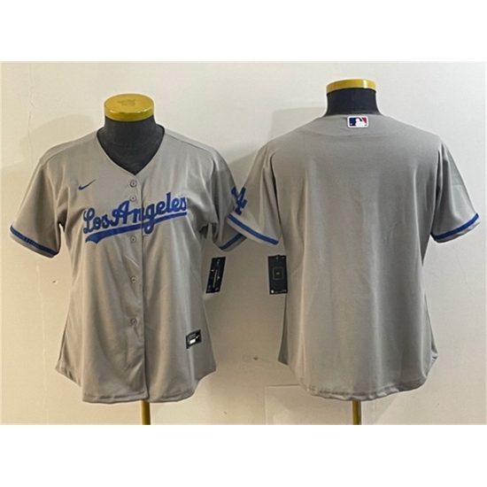 Women Los Angeles Dodgers Blank Grey Stitched Jersey Women Los Angeles Dodgers Blank Grey Stitched Jersey