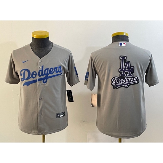 Women Los Angeles Dodgers Grey Team Big Logo Stitched Jersey 28Run Small 29 Women Los Angeles Dodgers Grey Team Big Logo Stitched Jersey 28Run Small 29