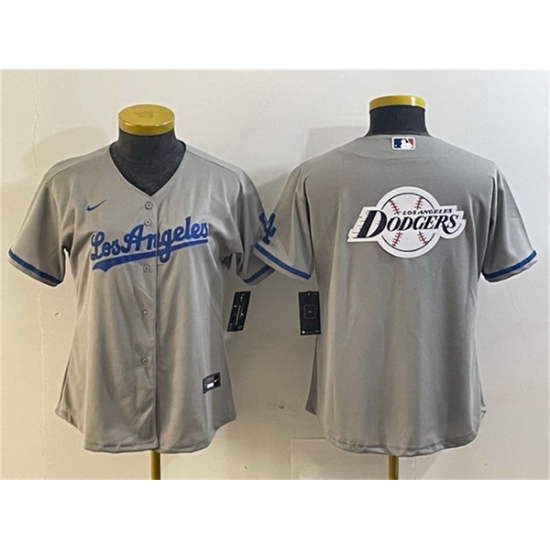 Women Los Angeles Dodgers Grey Team Big Logo Stitched Jersey Women Los Angeles Dodgers Grey Team Big Logo Stitched Jersey