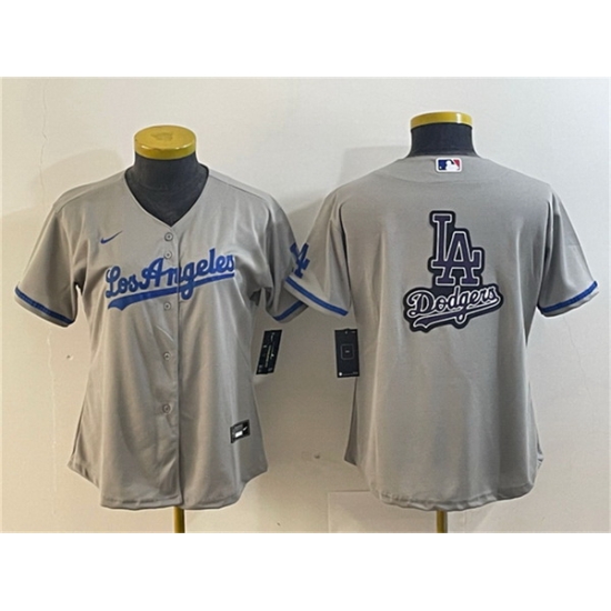 Women Los Angeles Dodgers Grey Team Big Logo Stitched Jersey s Women Los Angeles Dodgers Grey Team Big Logo Stitched Jersey s