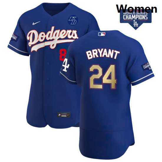 Women Los Angeles Dodgers Kobe Bryant Gold Program Designed Edition Blue Flex Base Stitched Jersey Women Los Angeles Dodgers Kobe Bryant Gold Program Designed Edition Blue Flex Base Stitched Jersey