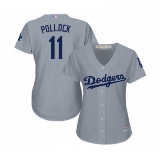 Womens Los Angeles Dodgers 11 A J Pollock Authentic Grey Road Cool Base Baseball Jersey Womens Los Angeles Dodgers 11 A J Pollock Authentic Grey Road Cool Base Baseball Jersey
