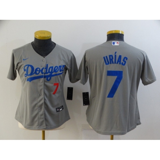 Women's Los Angeles Dodgers #7 Julio Urias Grey Stitched MLB Cool Base Nike Jersey Women's Los Angeles Dodgers #7 Julio Urias Grey Stitched MLB Cool Base Nike Jersey