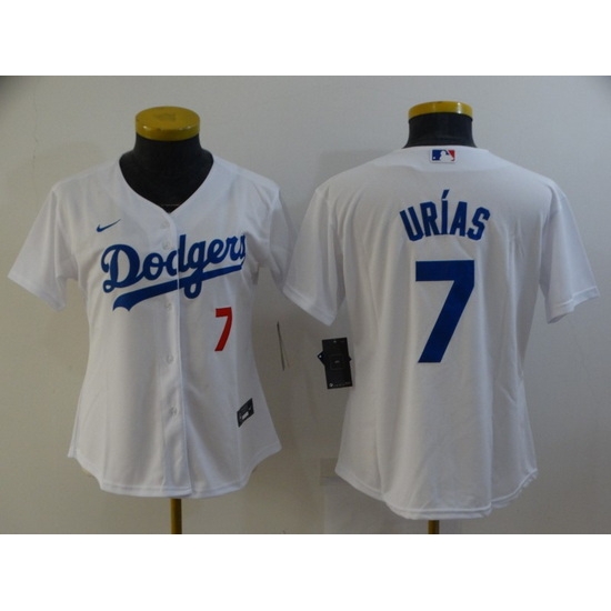 Women's Los Angeles Dodgers #7 Julio Urias White Stitched MLB Cool Base Nike Jersey Women's Los Angeles Dodgers #7 Julio Urias White Stitched MLB Cool Base Nike Jersey
