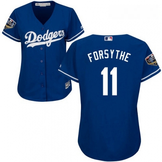 Womens Majestic Los Angeles Dodgers 11 Logan Forsythe Authentic Royal Blue Alternate Cool Base 2018 World Series MLB Jersey Womens Majestic Los Angeles Dodgers 11 Logan Forsythe Authentic Royal Blue Alternate Cool Base 2018 World Series MLB Jersey