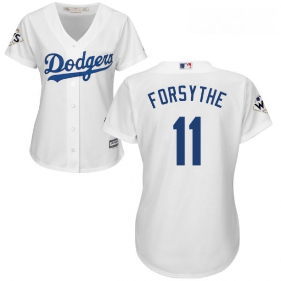 Womens Majestic Los Angeles Dodgers 11 Logan Forsythe Replica White Home 2017 World Series Bound Cool Base MLB Jersey Womens Majestic Los Angeles Dodgers 11 Logan Forsythe Replica White Home 2017 World Series Bound Cool Base MLB Jersey