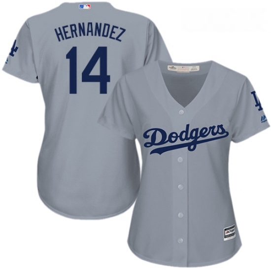 Womens Majestic Los Angeles Dodgers 14 Enrique Hernandez Authentic Grey Road Cool Base MLB Jersey Womens Majestic Los Angeles Dodgers 14 Enrique Hernandez Authentic Grey Road Cool Base MLB Jersey