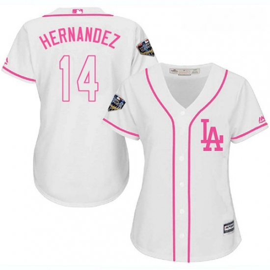 Womens Majestic Los Angeles Dodgers 14 Enrique Hernandez Authentic White Fashion Cool Base 2018 World Series MLB Jersey Womens Majestic Los Angeles Dodgers 14 Enrique Hernandez Authentic White Fashion Cool Base 2018 World Series MLB Jersey