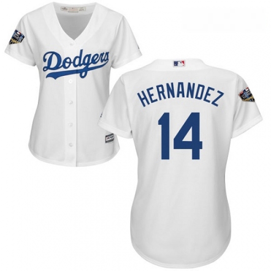 Womens Majestic Los Angeles Dodgers 14 Enrique Hernandez Authentic White Home Cool Base 2018 World Series MLB Jersey Womens Majestic Los Angeles Dodgers 14 Enrique Hernandez Authentic White Home Cool Base 2018 World Series MLB Jersey