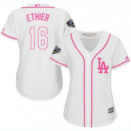 Womens Majestic Los Angeles Dodgers 16 Andre Ethier Authentic White Fashion Cool Base 2018 World Series MLB Jersey Womens Majestic Los Angeles Dodgers 16 Andre Ethier Authentic White Fashion Cool Base 2018 World Series MLB Jersey