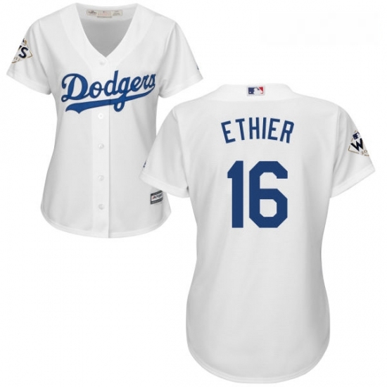 Womens Majestic Los Angeles Dodgers 16 Andre Ethier Replica White Home 2017 World Series Bound Cool Base MLB Jersey Womens Majestic Los Angeles Dodgers 16 Andre Ethier Replica White Home 2017 World Series Bound Cool Base MLB Jersey