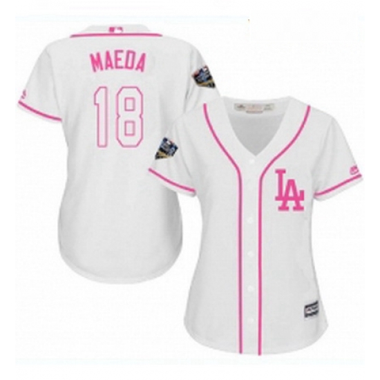 Womens Majestic Los Angeles Dodgers 18 Kenta Maeda Authentic White Fashion Cool Base 2018 World Series MLB Jersey Womens Majestic Los Angeles Dodgers 18 Kenta Maeda Authentic White Fashion Cool Base 2018 World Series MLB Jersey
