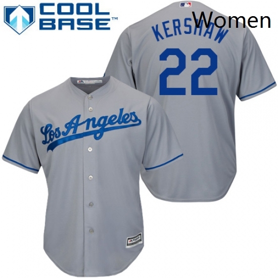 Womens Majestic Los Angeles Dodgers 22 Clayton Kershaw Authentic Grey MLB Jersey Womens Majestic Los Angeles Dodgers 22 Clayton Kershaw Authentic Grey MLB Jersey