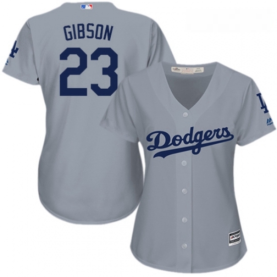 Womens Majestic Los Angeles Dodgers 23 Kirk Gibson Replica Grey Road Cool Base MLB Jersey Womens Majestic Los Angeles Dodgers 23 Kirk Gibson Replica Grey Road Cool Base MLB Jersey
