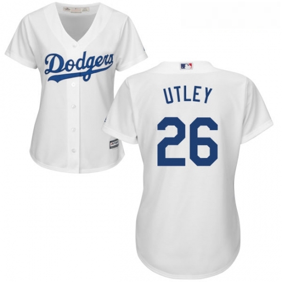 Womens Majestic Los Angeles Dodgers 26 Chase Utley Authentic White Home Cool Base MLB Jersey Womens Majestic Los Angeles Dodgers 26 Chase Utley Authentic White Home Cool Base MLB Jersey
