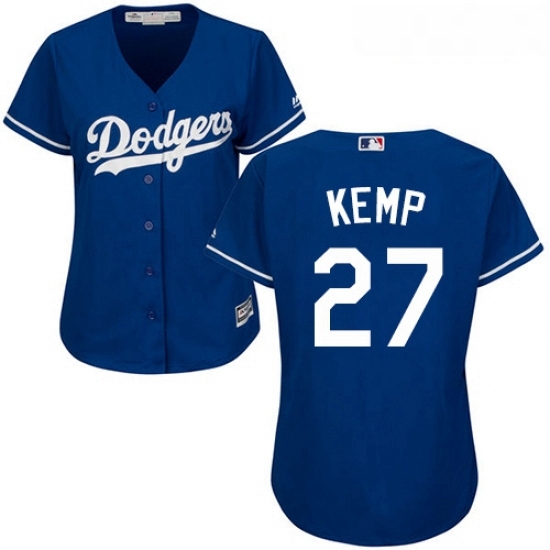 Womens Majestic Los Angeles Dodgers 27 Matt Kemp Replica Royal Blue Alternate Cool Base MLB Jersey Womens Majestic Los Angeles Dodgers 27 Matt Kemp Replica Royal Blue Alternate Cool Base MLB Jersey