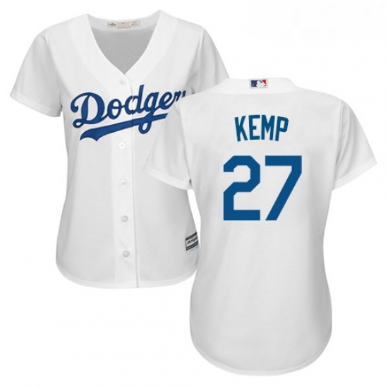 Womens Majestic Los Angeles Dodgers 27 Matt Kemp Replica White Home Cool Base MLB Jersey Womens Majestic Los Angeles Dodgers 27 Matt Kemp Replica White Home Cool Base MLB Jersey